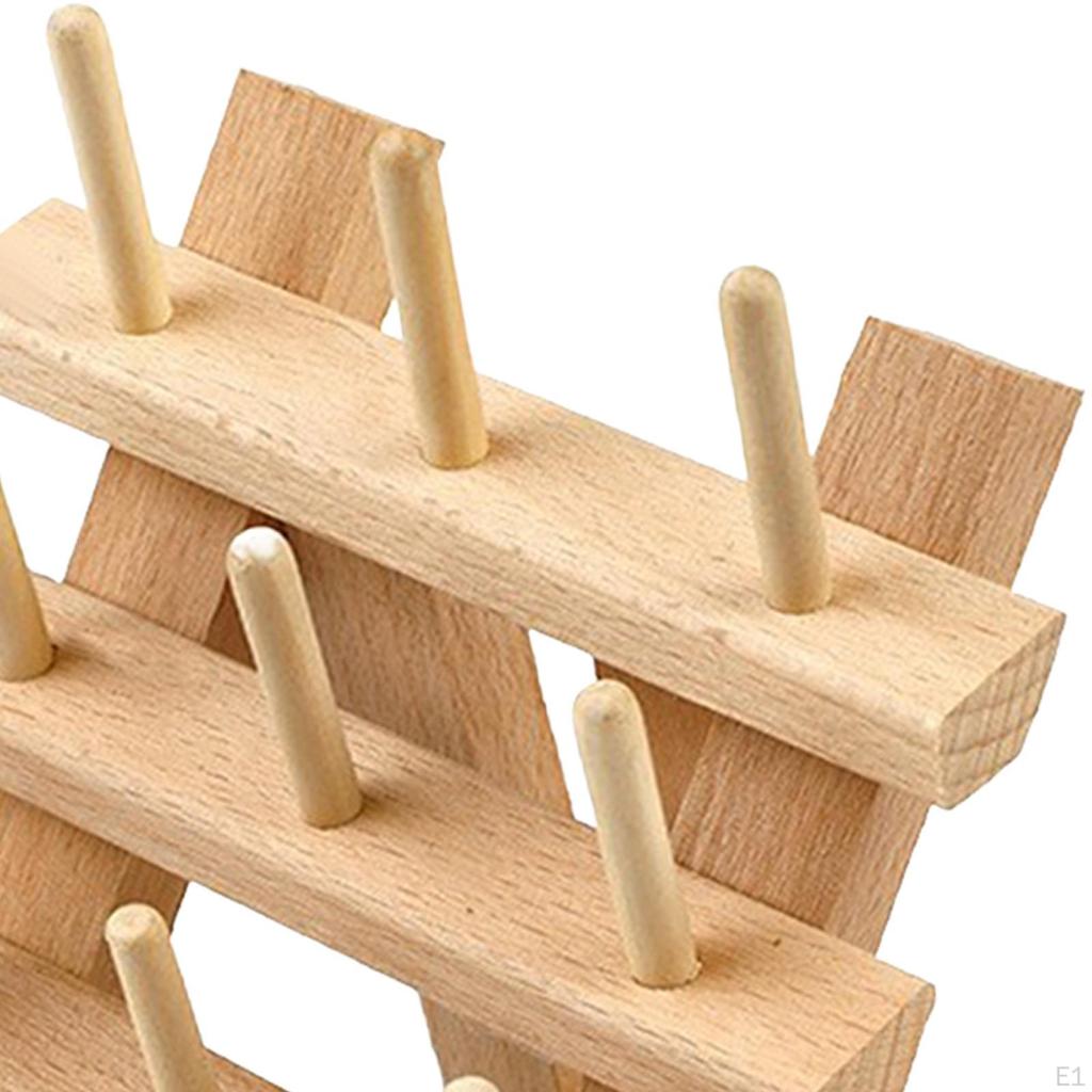 Support à Fil En Bois Pour 30 Bobines - Organisateur Couture Pliable Pour Mur Ou Table