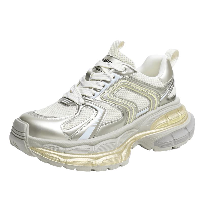 Hong Qing Ting Women s Platform Chunky Sneakers 40 золотой