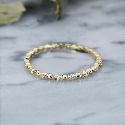 Minimalistischer Damenring mit glänzendem, rundem Zirkonia, dünnes Finger-Accessoire, vielseitiger Ring für den Alltag, Statement-Schmuck