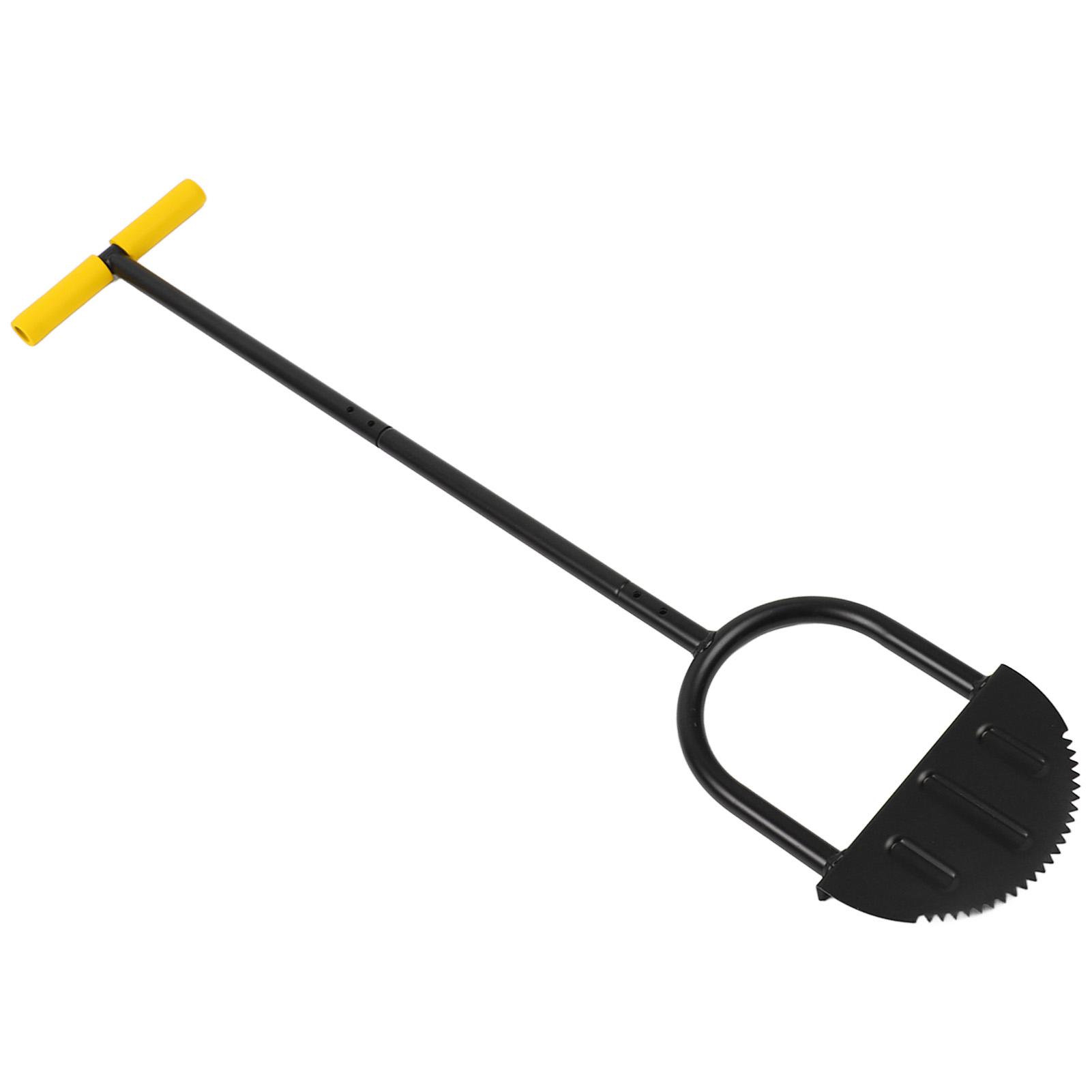 

Half Moon Lawn Edger Tool, Manual Serrated Steel Edging Tool with T Handle, Serrated Steel Blade, Driveway and Plastic Edging Installation,