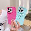 N83 Heart and Leaf Art Macaron Wavy Edge Phone Cases for iPhone 16 Pro Max Samsung S24 Plus S23 Ultra A35 A55 Xiaomi Redmi Note 13 Shockproof Cover