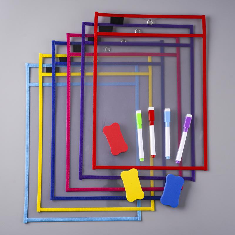 5PCS 25.5 * 35.5 File Cover Hanging Storage PET Transparent Dry Wipe Bag