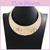 European Style Metal Statement Necklace With Geometric Design For Women