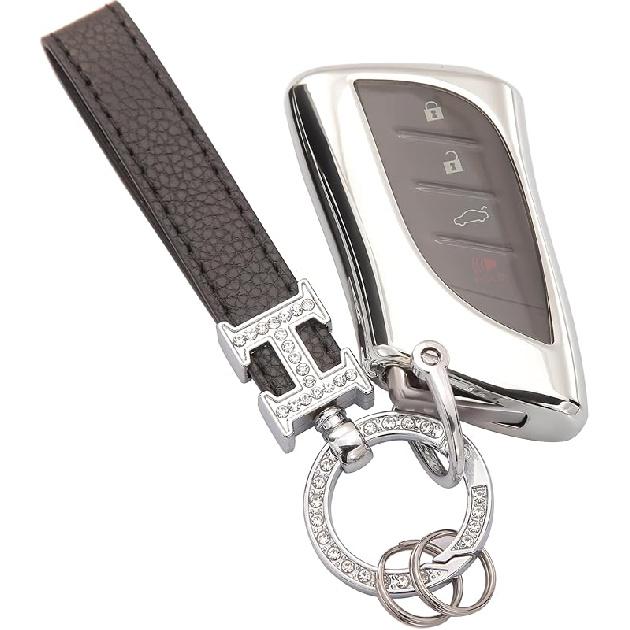 For Lexus Key Fob Cover Keychain KeyCase Compatible With 2018-2024 ES350 RX350H LC500H LS500H UX200 UX250H ES250 ES300H GX460 NX350 NX450