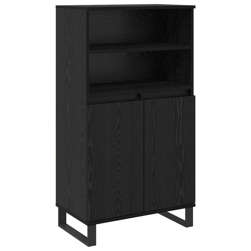 Highboard Black 60 X 36 X 110 Cm Particleboard