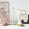 Stainless Steel Bag Show Shelf Gold Silver Height Adjustable Metal Display Risers Handbag Display Shelf Jewelry Racks Organizer
