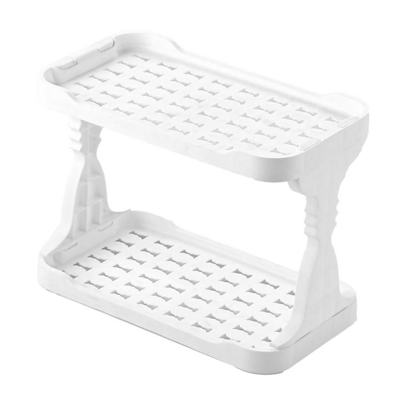 Double Layer Spice Rack Desk Organizers Stylish Desktop Storage Solution Practical Storage Holder For Kitchen And Bath 1 белый