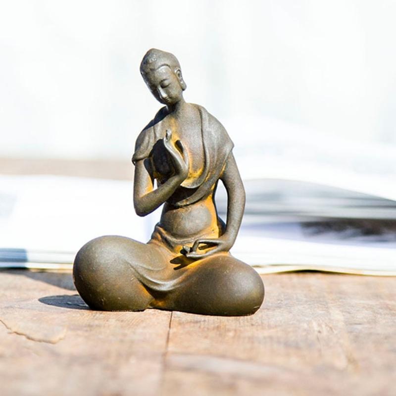 Outdoor Sitting Buddhism Statue Meditating Carving Statue Buddhism Sculpture for Peaceful Home and Garden Decoration