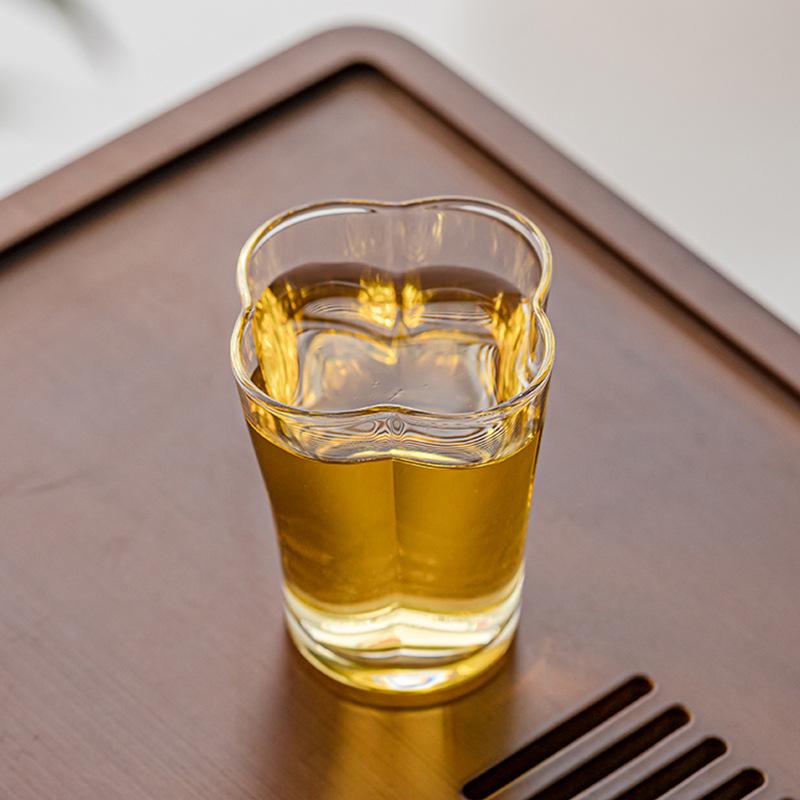 Japanese Style Glass Teacup Creative Handmade Kung Fu Tea Cups Chahai Heat-Resistant Transparent Small Teacup Drinkware New