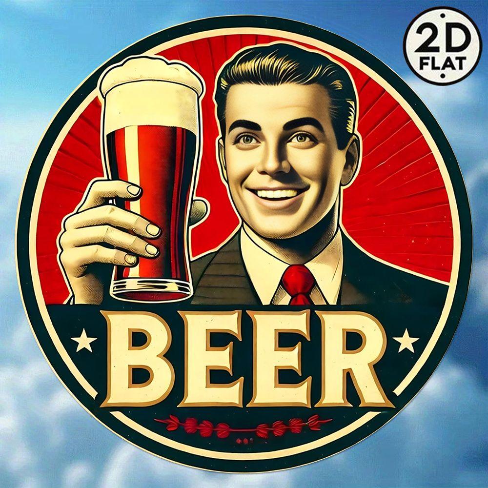 Segno in Latta Metallico Birra Decorazione Murale 20x30cm
