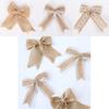Christmas Bow Decor With Linen Fabric Handmade Holiday Diy Home Party Supplies