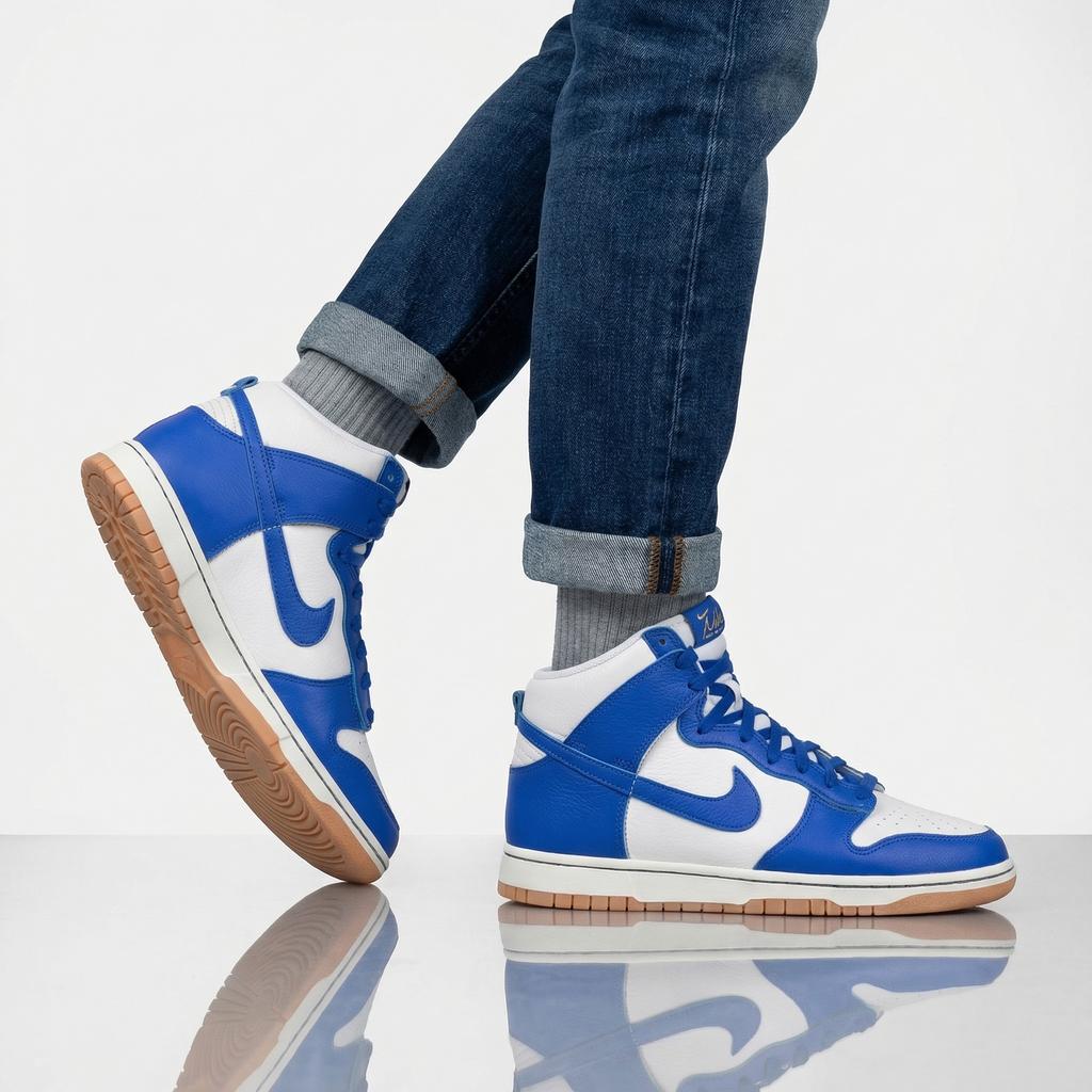 Nike Dunk High Retro SE - Herren Sneakers Schuhe Weiß-Blau FV6612-001 ORIGINAL