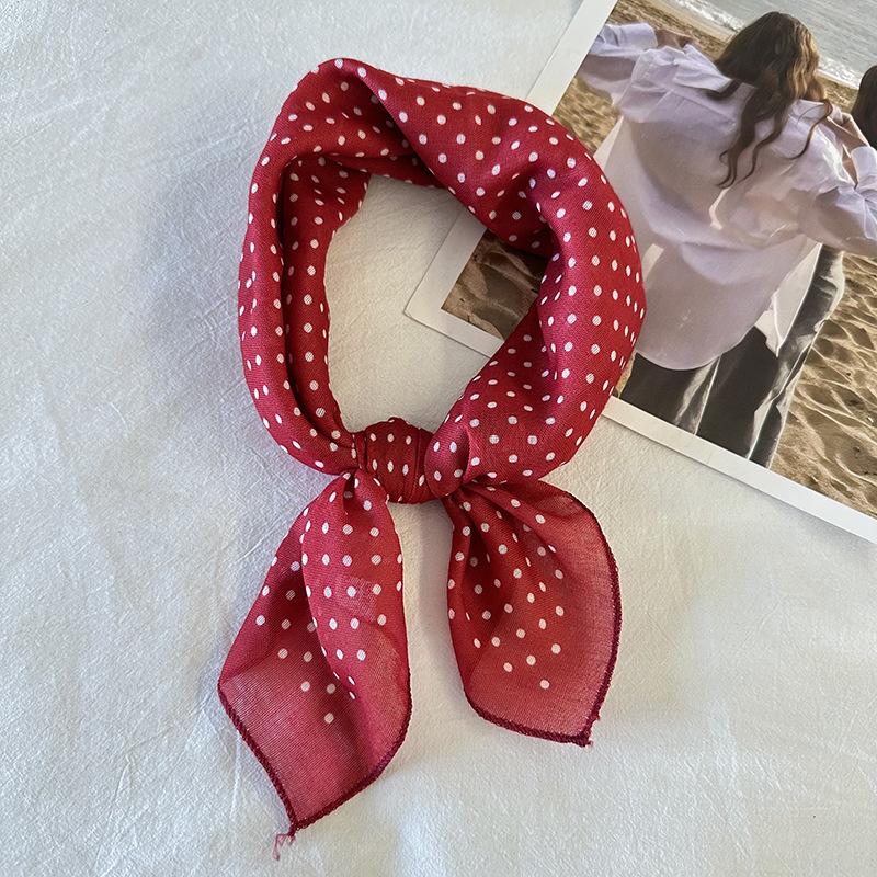 Japanese Retro Cotton Linen Square Scarf: Women's Korean Fashion, Versatile Spring-Autumn Neckerchief and Headband.