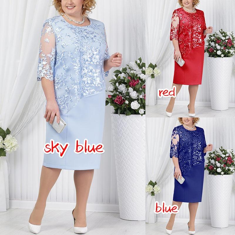 Plus Size Lace Fashion Evening Dress for Women – Elegant and Trendy Design