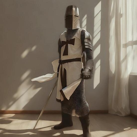 

Середньовічні обладунки Лицар Хрестоносець Готичний Костюм на Хелловін Косплей Декор для воріт Повний корпус Середньовічний подарунок