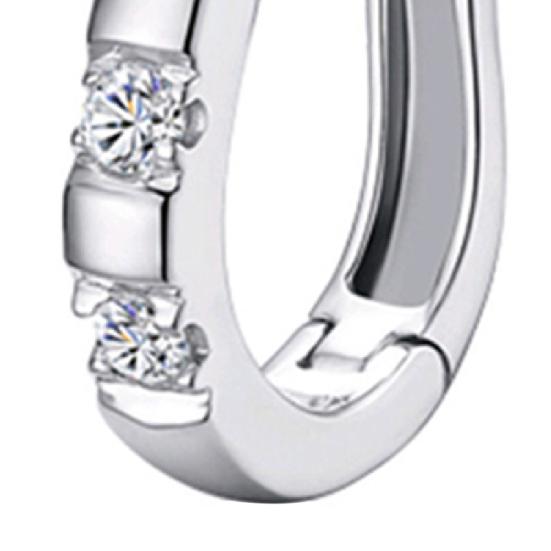 1 Pair Earrings Studs Luxury White Silver Plated Harp White Gemstones Hoop Earrings for Daily Life