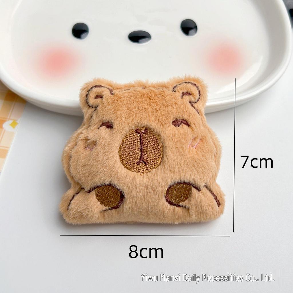 Capybara Plush Pendant: Cute Cartoon Guinea Pig Doll Keychain Ornament