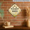 2D Flat Vintage Bee Garden Aluminum Sign, Funny German Slogan Rustic Wall Art with Rusty Edge, Hanging Decor for Garden Yard Patio Farm