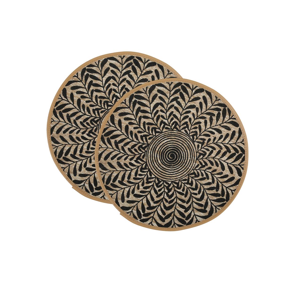 

Woven Heat-Resistant Jute Placemat set Dining Table Mat For Pots, Dishes & Bowls Place Mats For Kitchen Table Accessories cocina 38cm&Round чёрный
