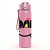 1PC Simple Smile Face Icon 750ml Color Plastic Sports Water Bottle Leakproof Flip Straw Lid Suitable for Sports Office Home Use
