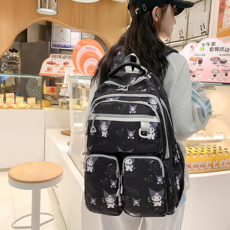 

Campus Backpack Female Junior High School Student Schoolbag Cartoon Printed Backpack