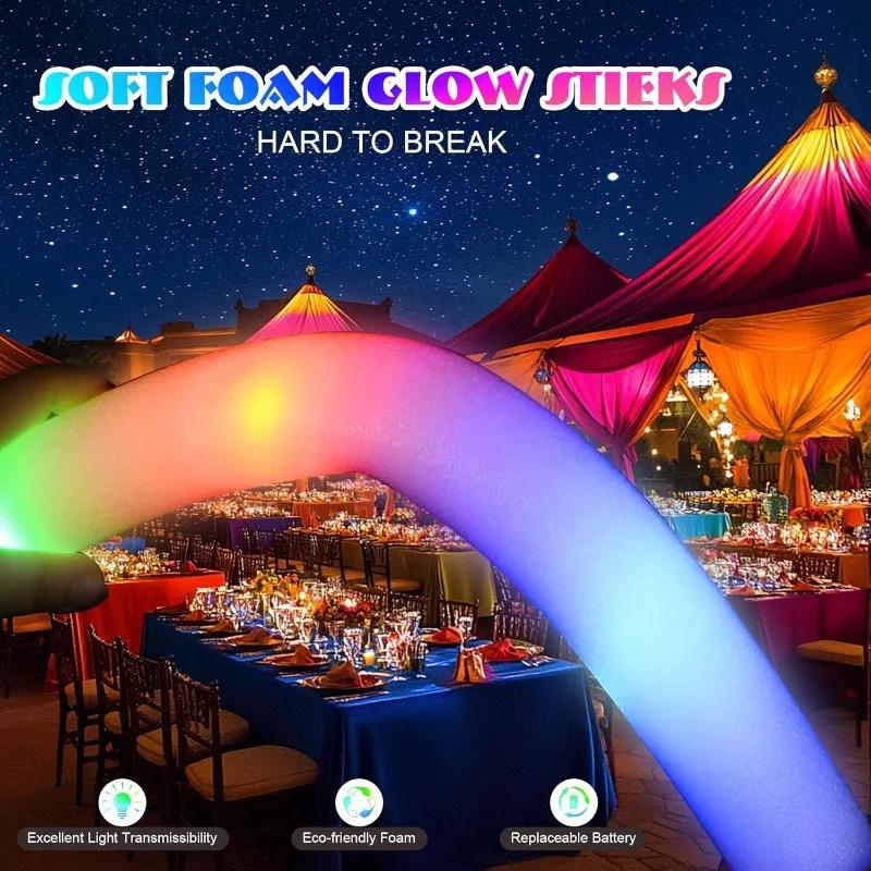 10Pack Led Foam Glow Sticks Bulk Wedding Glow Sticks for Reception Props Party Light Sticks Pack Light Sticks for Parties Bulk