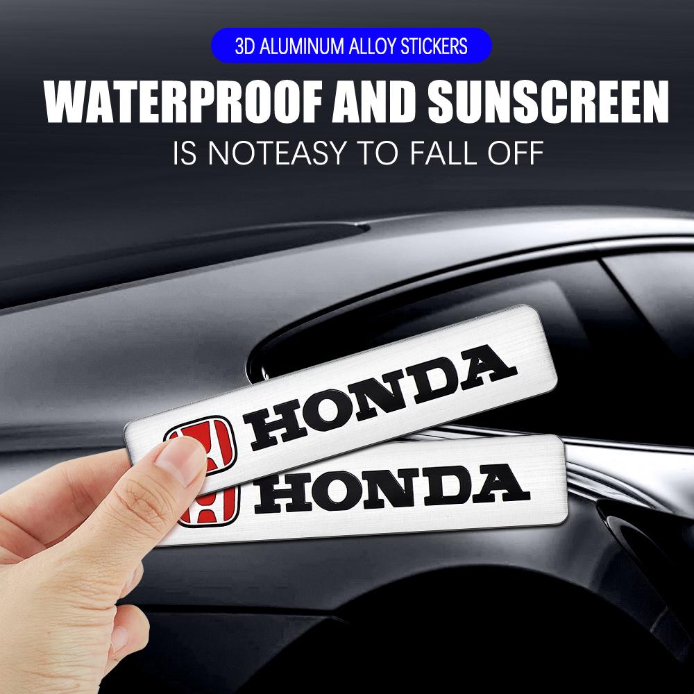 BXK3 3D Aluminum Car Fender Trunk Decoration Sticker for Honda Mugen INSPIRE XR-V CR-V VTEC DOHC Modulo UR-V CR-Z Fit Type R Type S