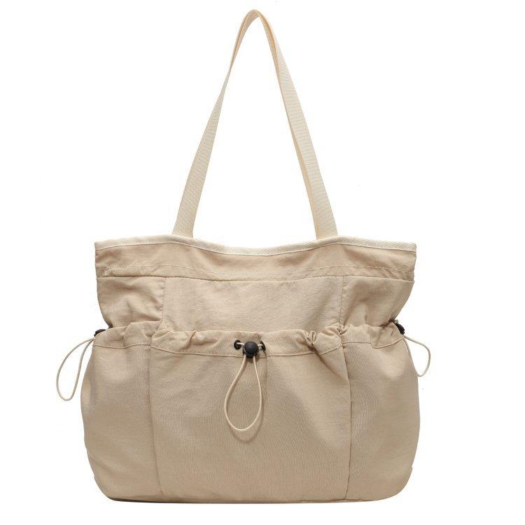 

Сумка великої місткості. Жіноча саржева сумочка через плече. Сумка для покупок бежевий