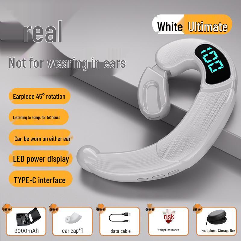 2024 In-Earless Bone Conduction Bluetooth Headphones, Ear-Hook Design, with 5.3 Chip and Ultra-Long Battery Life, Unisex.