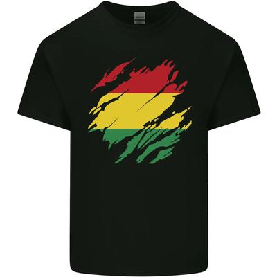 Torn Bolivia Flag Bolivian Day Football Kids T-Shirt Childrens