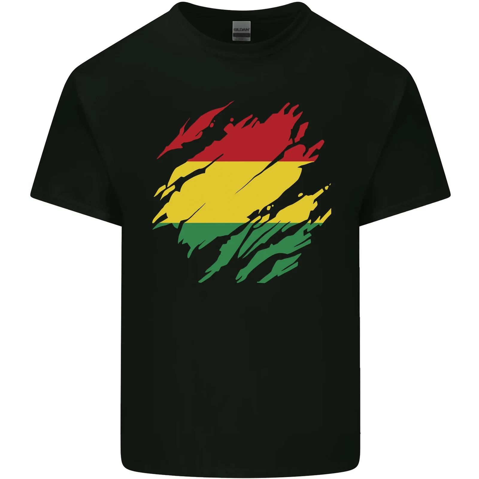 

Torn Bolivia Flag Bolivian Day Football Kids T-Shirt Childrens 4XL