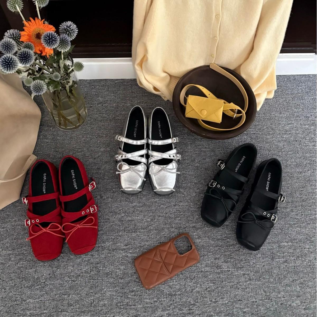 

2025 new round head bow shallow mouth flat bottom soft bottom foot cover Doudou pregnant women s single shoes 39 красный