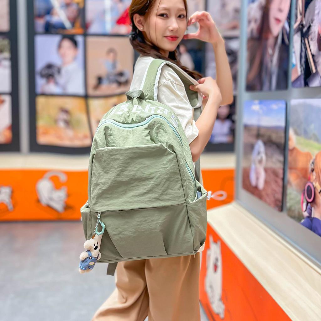 Waterproof nylon Korean version backpack large-capacity college student schoolbag men's pleated leisure travel computer backpack