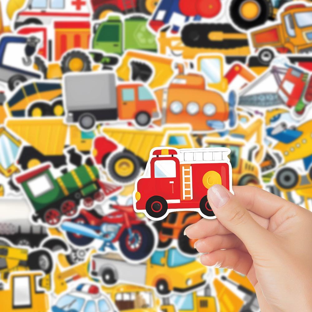 

Creative Cartoon Vehicle Stickers - 60 Waterproof Sheets for DIY Decoration A269