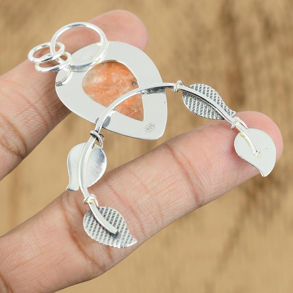 Gift For Her 925 Sterling Silver Natural Scolecite Gemstone Jewelry Pendant