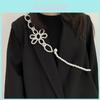 Elegant Floral Pearl Waist Chain For Women Fashion Suit Dress Vintage Style