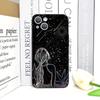 Creative Black Stardust Girl Pattern Phone Case for IPhone 17 16 12 11 14 Plus 13 14 15 Pro Max 12 13 Mini X XSMAX XR Soft Cover