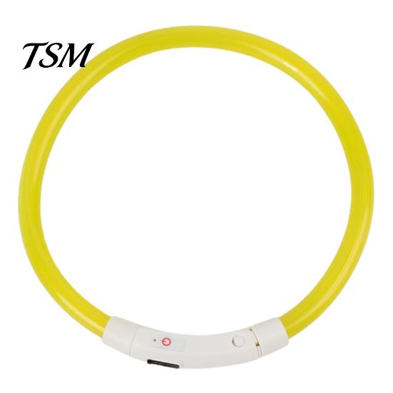 LED Dog Collar Rechargeable Luminous USB Charging Necklace Puppy Light Up for Outdoor Pet