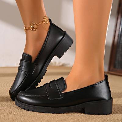 Fashionable New Comfortable Plus Size Women'S Shoes Spring And Autumn Elegant Solid Color Round Toe Sexy Casual Loafers
