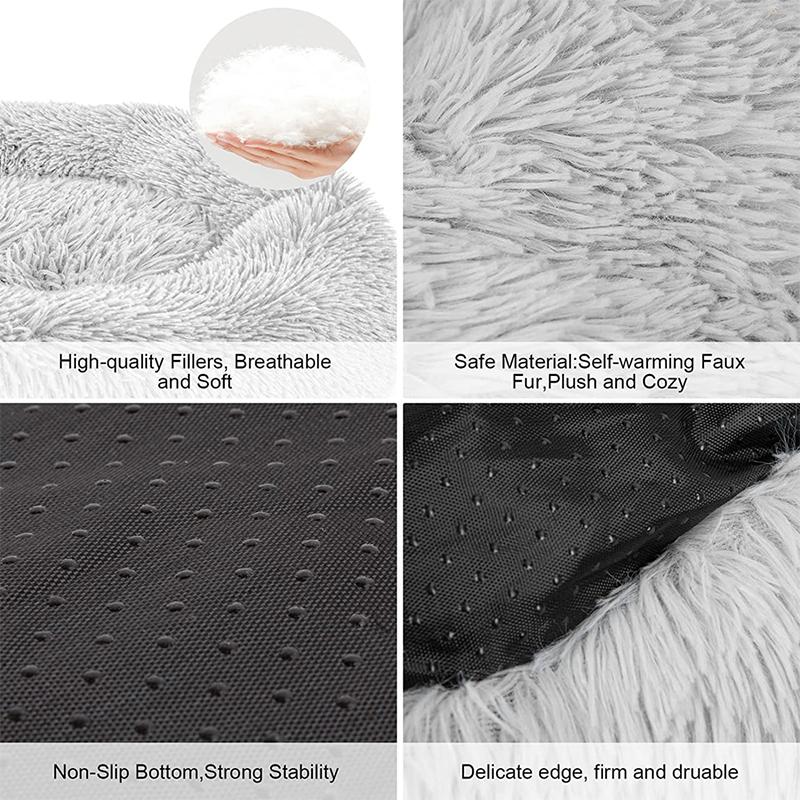 50-80cm Round Pet Bed Long Plush Cat House Dog Bed for Medium Dogs Soft Cat Nest Kennel Dog Mattress Pet Supplies