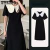 Vestido francês avançado leve luxo flor de lótus colarinho vestido feminino verão design sentido cintura-emagrecimento elegante vestido longo