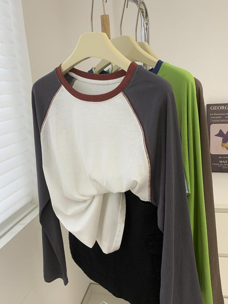 Snowflake Cotton Raglan Sleeve Sun Protection Cardigan Women's 2025 Summer Round Neck Oversized Long Sleeve T-shirt.