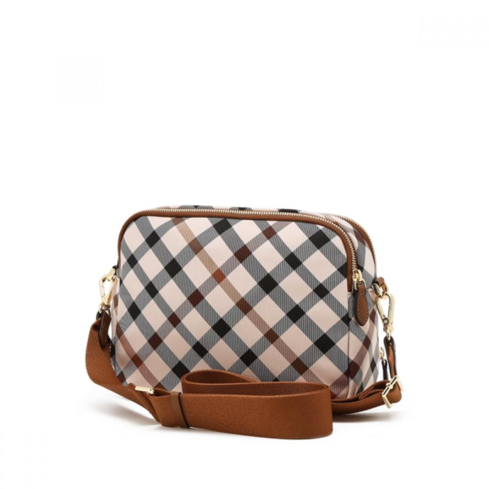 Daks Brown House Check Jacquard Crossbody Bag Dcba0e631w2