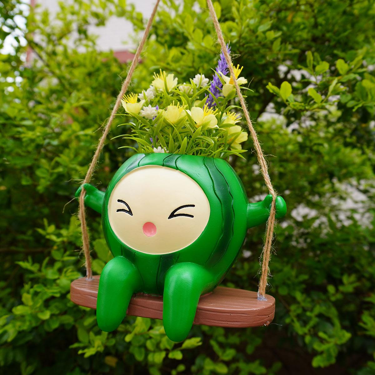 New cute orange flower pot garden decoration pendant flower pot decoration holiday decoration