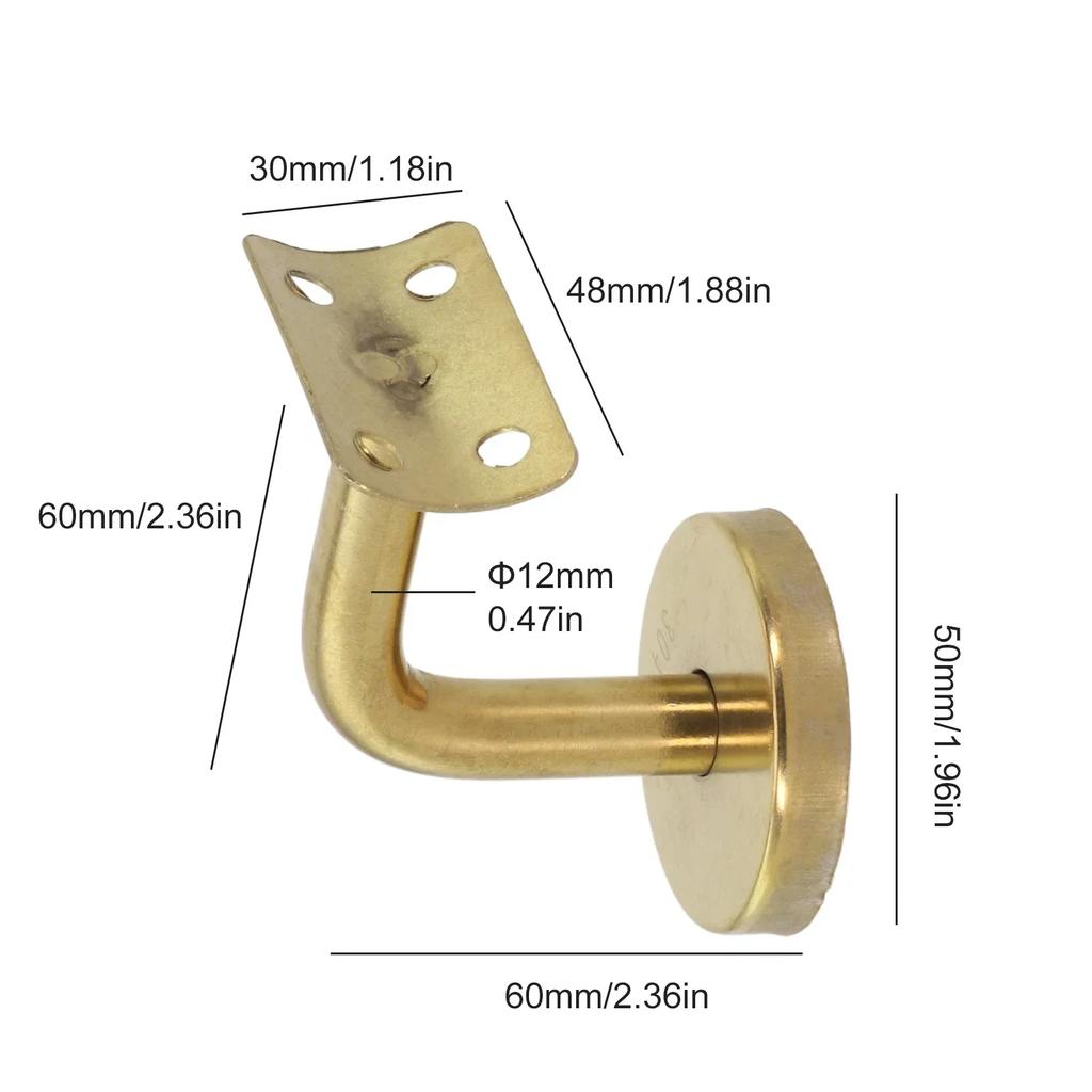 1pcs 60x60 Mm Handrail Bannister Support Stainless Steel Stair Rail Bracket Balustrade Wall Mounted Furniture Hardware