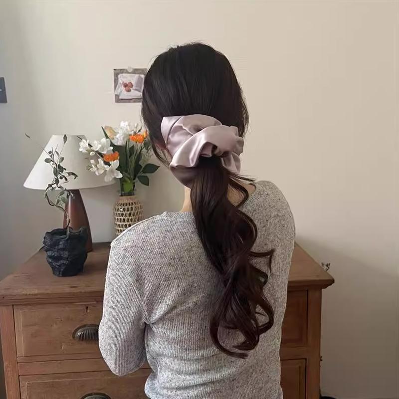 Korean Style Satin Large Intestine Ribbon Hairband Gentle Temperament Black Mourning Hair Accessories