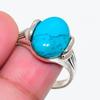 Natural Arizona Turquoise Gemstone 925 Sterling Silver Jewelry Ring Size 9 RR-240