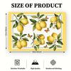 2/4/6pcs Lemon Placemats Suitable for Kitchen & Dining Table Decor - Yellow Lemon Border with Green & White Flower Print Table, Machine Washable