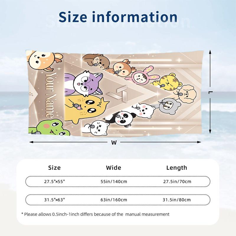 SEVENTEEN Beach Towel, Personalized Custom Name Text, Quick Dry Large Absorbent Towel For Beach Pool