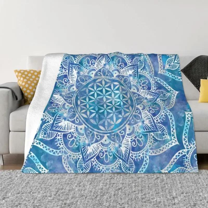 Flower Of Life Sacred Geometry Blanket Flannel Fleece Geometric Pattern Mandala Throw Blankets for Travel Bedding Couch Quilt
